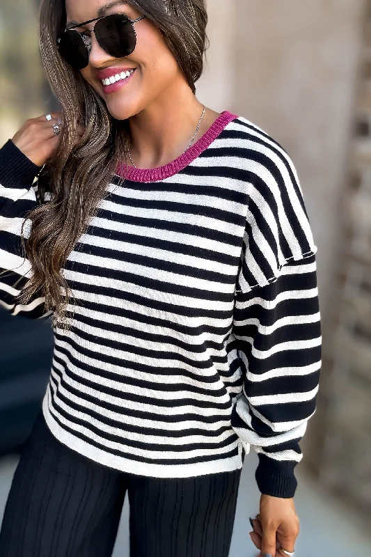 Ruffled Women's Pullovers in Soft Pastels for a Feminine TouchBlack And White Striped Pullover Sweater Ruffled Women's Pullovers in Soft Pastels for a Feminine TouchBlack And White Striped Pullover Sweater