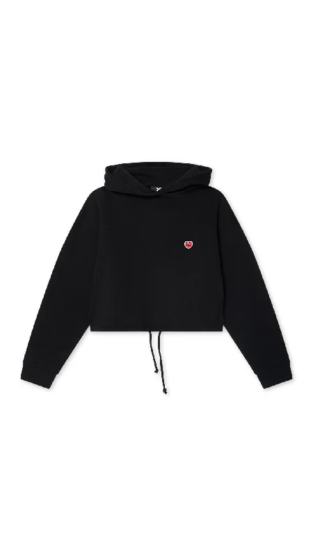 Women's hoodie with a detachable hood for customizable stylingHOODIE MUJER HEART NEGRA Women's hoodie with a detachable hood for customizable stylingHOODIE MUJER HEART NEGRA