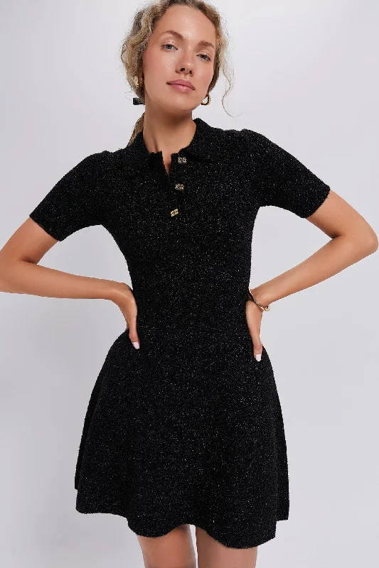 Halter Neck Women Dress to Show Off the Shoulders and NecklineBlack Sparkle Doubleface Mini Dress Halter Neck Women Dress to Show Off the Shoulders and NecklineBlack Sparkle Doubleface Mini Dress