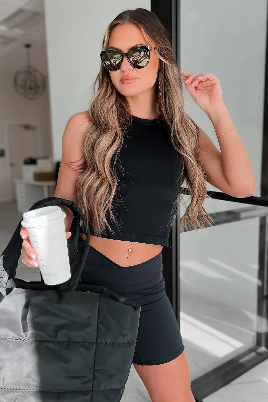 Sheer Mesh Women's Crop Top in White for a Sexy and Alluring Summer LookBlending In Sleeveless Crop Top (Black) Sheer Mesh Women's Crop Top in White for a Sexy and Alluring Summer LookBlending In Sleeveless Crop Top (Black)