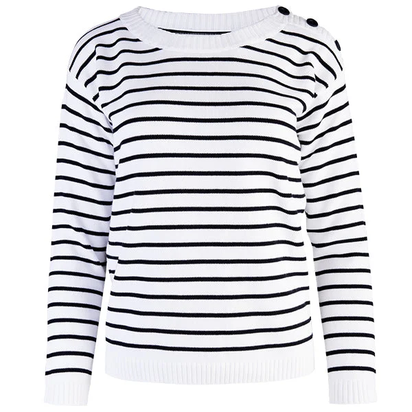 Plus Size Women's Cashmere Pullovers for Cozy LuxuryBoatneck Pullover in White/Black Stripe Plus Size Women's Cashmere Pullovers for Cozy LuxuryBoatneck Pullover in White/Black Stripe