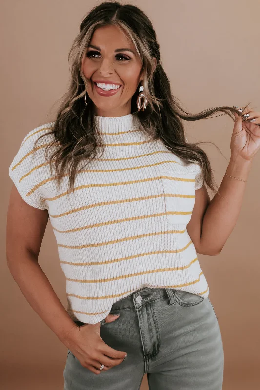 Petite Women's Vests with a Fitted Shape for a Tailored LookStriped Sweater Vest, Cream/Yellow Petite Women's Vests with a Fitted Shape for a Tailored LookStriped Sweater Vest, Cream/Yellow