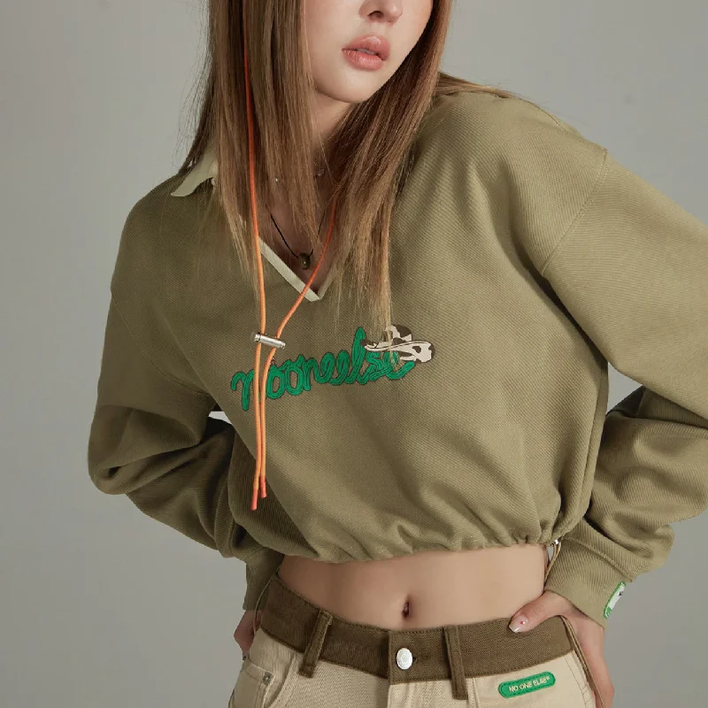 Embroidered Women's Pullovers with Floral PatternsNoe Cropped Pullover Sweater