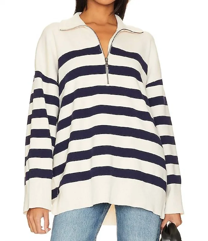 Petite Women's Pullovers with a Fitted Silhouette for a Flattering LookCoastal Stripe Pullover Sweater In Carbon Champagne Petite Women's Pullovers with a Fitted Silhouette for a Flattering LookCoastal Stripe Pullover Sweater In Carbon Champagne