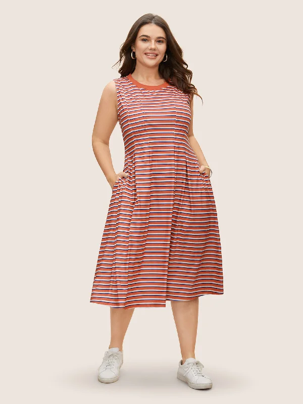 Cowl Neck Women's Cashmere Blend Sweater Dresses for WinterContrast Striped Pleated Pocket Tank Dress Cowl Neck Women's Cashmere Blend Sweater Dresses for WinterContrast Striped Pleated Pocket Tank Dress