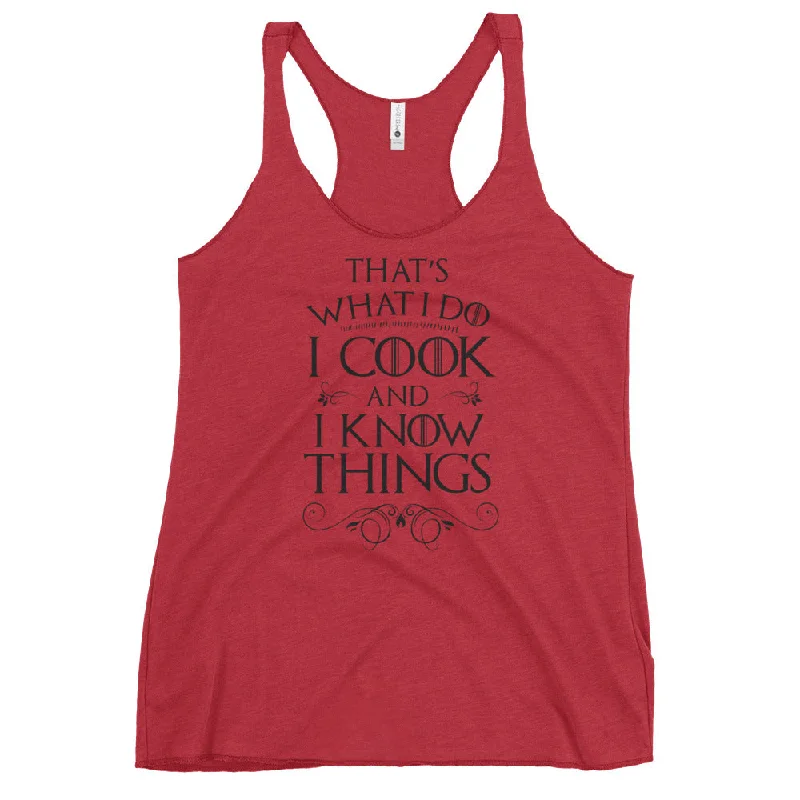 Plus Size Women's Criss - Cross Back Tank Tops in Neon ColorsCook & I Know Things Racerback Tank Plus Size Women's Criss - Cross Back Tank Tops in Neon ColorsCook & I Know Things Racerback Tank
