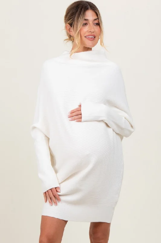 Strapless Women Dress with a Built - in Bra for Comfort and SupportCream Funnel Neck Dolman Sleeve Maternity Mini Dress Strapless Women Dress with a Built - in Bra for Comfort and SupportCream Funnel Neck Dolman Sleeve Maternity Mini Dress