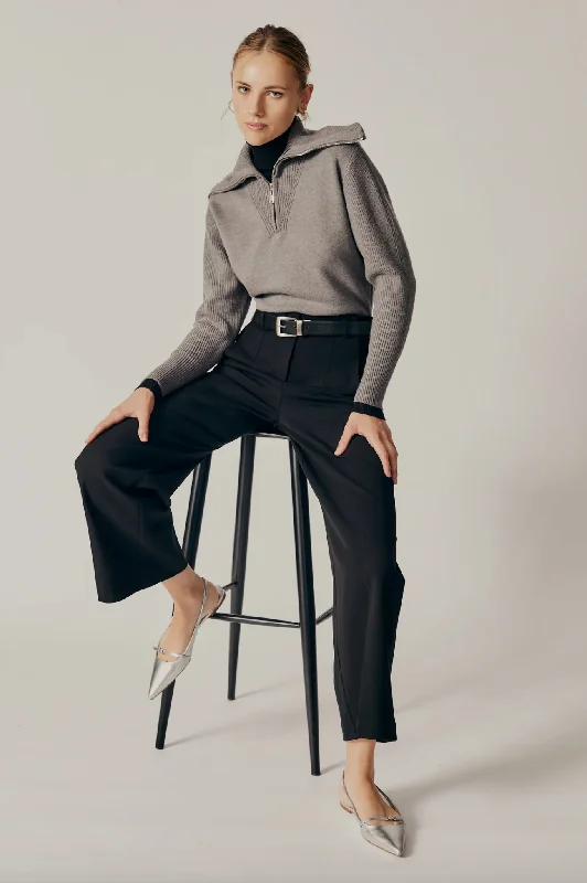 Women's Longline Boyfriend - Style Sweater in Gray for a Relaxed and Casual OutfitDeluc Lobelia Turtleneck Sweater Women's Longline Boyfriend - Style Sweater in Gray for a Relaxed and Casual OutfitDeluc Lobelia Turtleneck Sweater