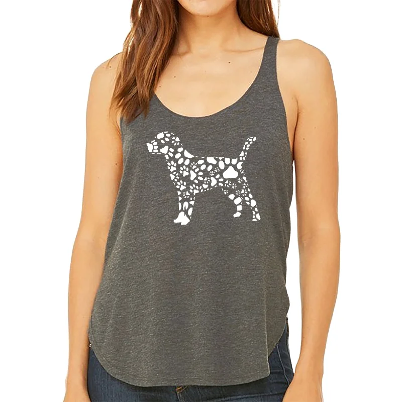 Plunge Neck Women's Seamless Tank Tops for a Smooth FitDog Paw Prints - Women's Premium Word Art Flowy Tank Top Plunge Neck Women's Seamless Tank Tops for a Smooth FitDog Paw Prints - Women's Premium Word Art Flowy Tank Top