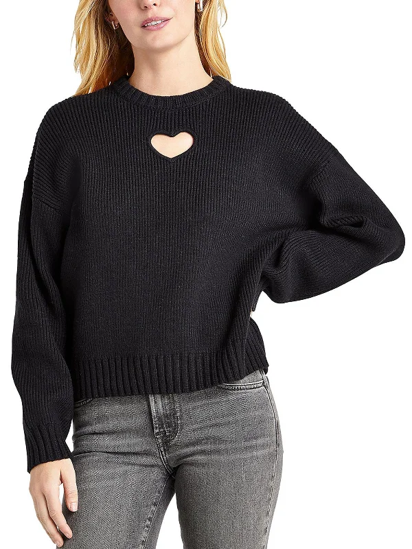 Cropped Women's Pullovers in a Sporty Style for Trendy OutfitsElisa Heart Womens Ribbed Knit Cut-Out Pullover Sweater Cropped Women's Pullovers in a Sporty Style for Trendy OutfitsElisa Heart Womens Ribbed Knit Cut-Out Pullover Sweater
