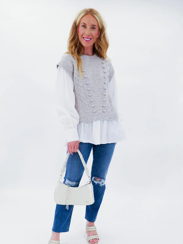 Plus Size Women's Faux Leather Vests for a Bold LookClueless Double Layer Vest