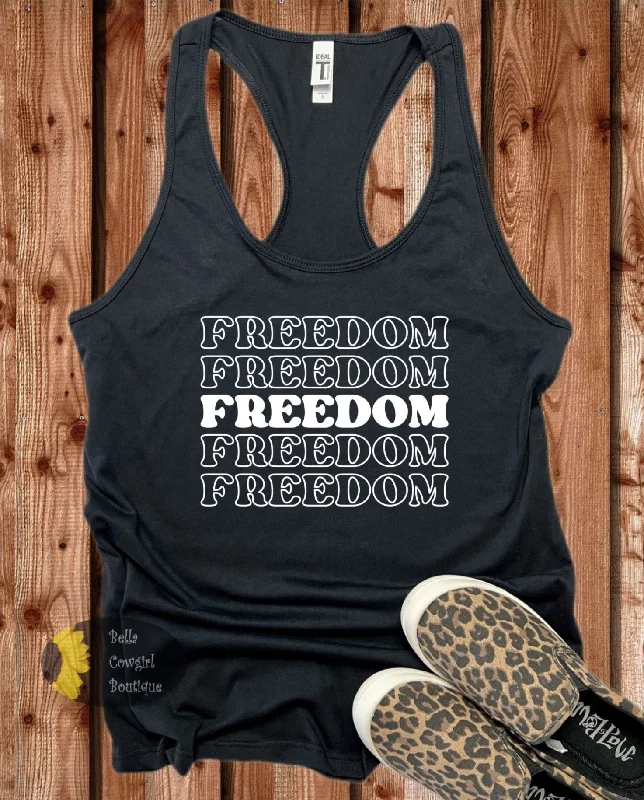 Crew Neck Women's Sustainable Tank Tops Made from Recycled MaterialsFreedom Patriotic Women's Tank Top Crew Neck Women's Sustainable Tank Tops Made from Recycled MaterialsFreedom Patriotic Women's Tank Top