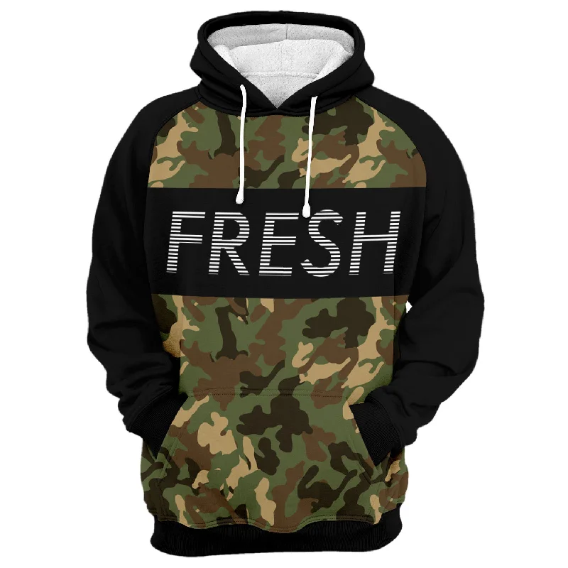 Women's zip - front sweatshirt with contrast stitching for a sporty aestheticFresh X Camo Hoodie Women's zip - front sweatshirt with contrast stitching for a sporty aestheticFresh X Camo Hoodie