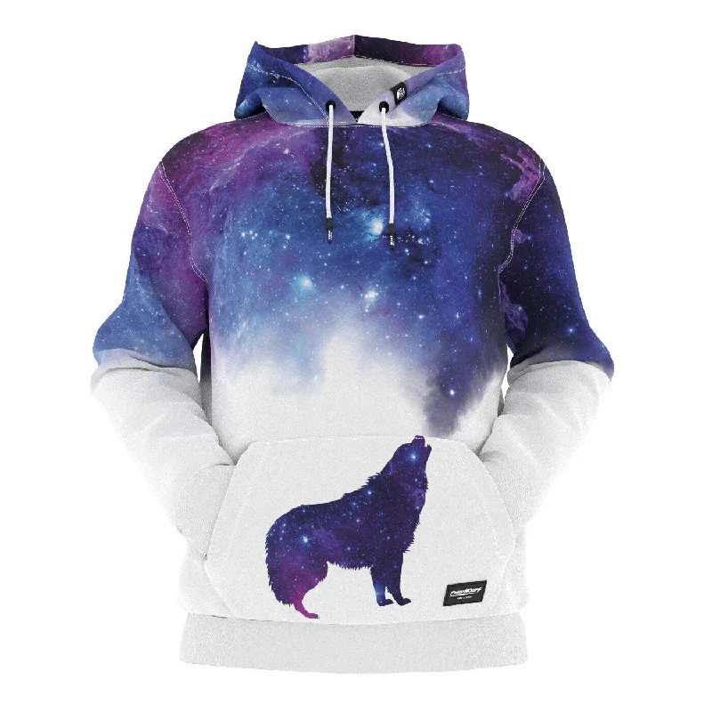 Women's color - block hoodie combining bold hues for a fashion - forward statementGalaxy Howling Wolf Hoodie Women's color - block hoodie combining bold hues for a fashion - forward statementGalaxy Howling Wolf Hoodie
