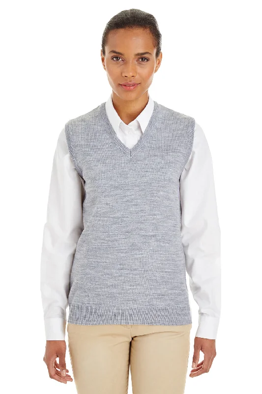 Leather - Trimmed Women's Denim Vests in a Western StyleHarriton Womens Pilbloc Pill Resistant V-Neck Sweater Vest - Heather Grey Leather - Trimmed Women's Denim Vests in a Western StyleHarriton Womens Pilbloc Pill Resistant V-Neck Sweater Vest - Heather Grey