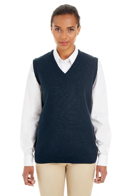 Women's Shearling - Lined Vests in a Classic Design for Cold WeatherHarriton Womens Pilbloc Pill Resistant V-Neck Sweater Vest - Dark Navy Blue Women's Shearling - Lined Vests in a Classic Design for Cold WeatherHarriton Womens Pilbloc Pill Resistant V-Neck Sweater Vest - Dark Navy Blue