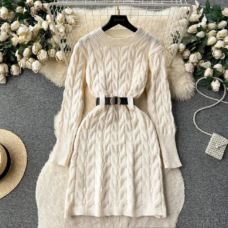 Wrap - Style Women's Lambswool Sweater Dresses in Elegant ShadesHeathrow Statement Knitted Dress with Belt Wrap - Style Women's Lambswool Sweater Dresses in Elegant ShadesHeathrow Statement Knitted Dress with Belt