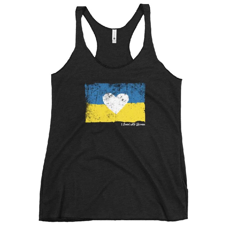 Scoop Neck Women's Linen Blend Tank Tops for SummerI Stand With Ukraine Women's Racerback Tank Scoop Neck Women's Linen Blend Tank Tops for SummerI Stand With Ukraine Women's Racerback Tank