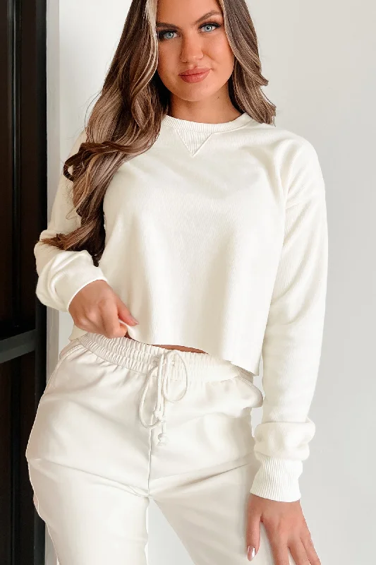 Crochet - Knit Women's Crop Top in Cream for a Bohemian and Artisanal LookIf I'm Honest Soft Knit Long Sleeve Crop Top (Cream) Crochet - Knit Women's Crop Top in Cream for a Bohemian and Artisanal LookIf I'm Honest Soft Knit Long Sleeve Crop Top (Cream)