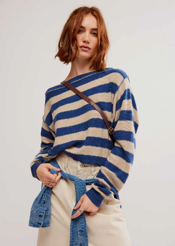 Embroidered Women's Pullovers with Floral PatternsInto The Blue Pullover - Blue Combo Embroidered Women's Pullovers with Floral PatternsInto The Blue Pullover - Blue Combo