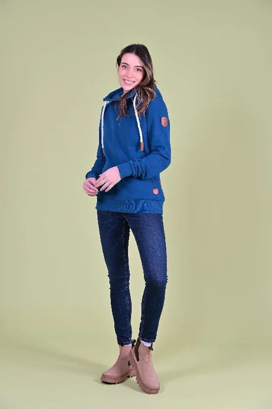 Women's zip - up sweatshirt in pastel blue for a soft and stylish outfitIvy Half-Zip Hoodie Real Teal Women's zip - up sweatshirt in pastel blue for a soft and stylish outfitIvy Half-Zip Hoodie Real Teal