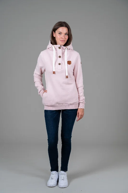 Women's sherpa - lined hoodie for extreme cold weather outdoor activitiesJas Sepia Rose Button Neck Hoodie Women's sherpa - lined hoodie for extreme cold weather outdoor activitiesJas Sepia Rose Button Neck Hoodie