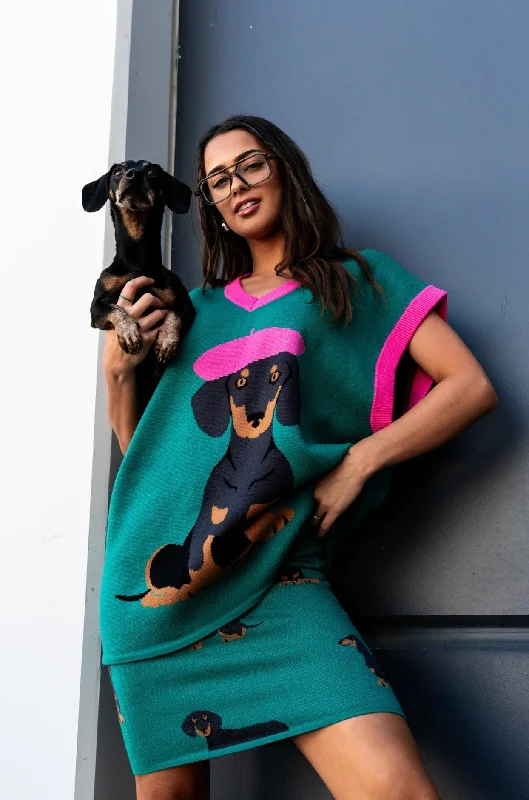 Long - Line Women's Satin Vests in a Feminine Design for LayeringOversized Sweater Vest in Walter the Wiener Dog *RESTOCKED* Long - Line Women's Satin Vests in a Feminine Design for LayeringOversized Sweater Vest in Walter the Wiener Dog *RESTOCKED*
