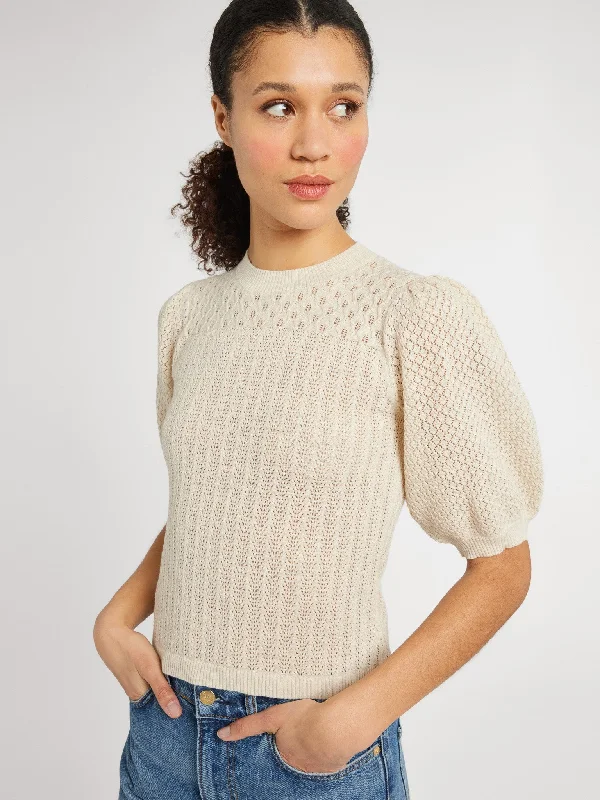 Cable - Knit Women's Pullovers in Earthy Tones for a Rustic LookLola Pullover in Ivory Cable - Knit Women's Pullovers in Earthy Tones for a Rustic LookLola Pullover in Ivory