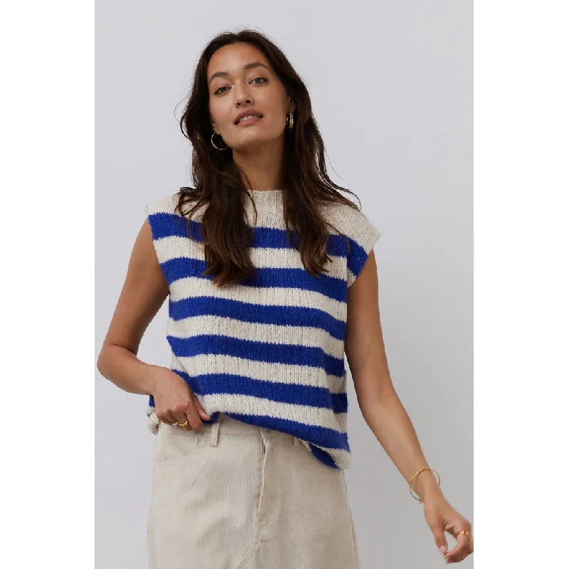 Women's Shearling - Lined Vests in a Classic Design for Cold WeatherLollys Laundry Neon Blue Rosa Vest Women's Shearling - Lined Vests in a Classic Design for Cold WeatherLollys Laundry Neon Blue Rosa Vest