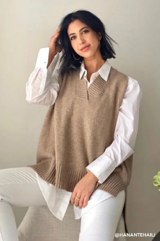 Petite Women's Vests with a Fitted Shape for a Tailored LookLyla Oversized Knit Vest