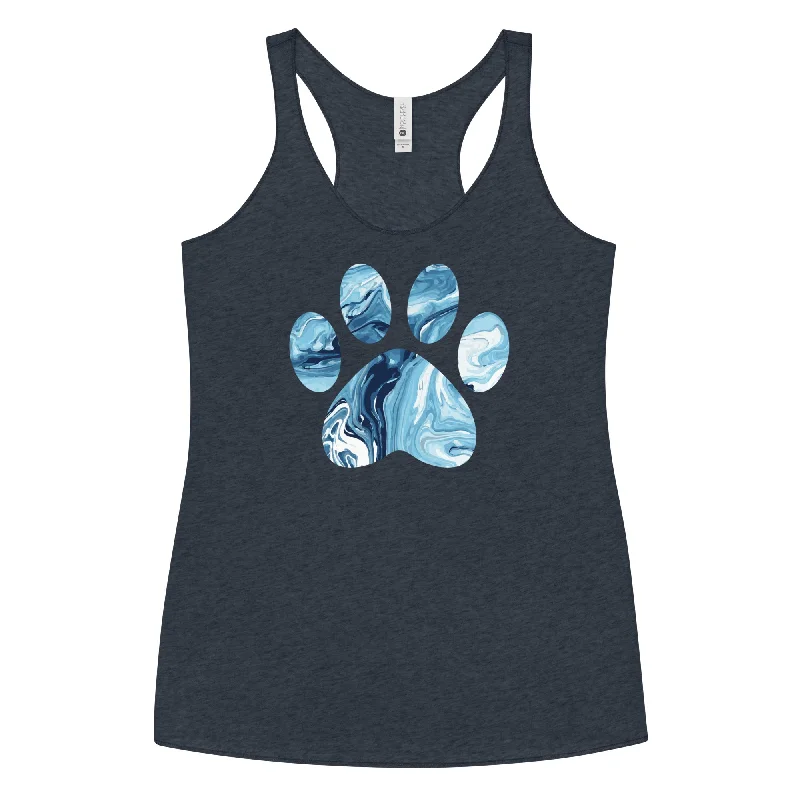 V - Neck Women's Moisture - Wicking Tank Tops for RunningMarbled Paw Tank Top