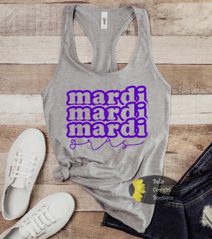 Women's Button - Down Tank Tops in Striped PatternsMardi Gras Stacked Women's Tank Top Women's Button - Down Tank Tops in Striped PatternsMardi Gras Stacked Women's Tank Top