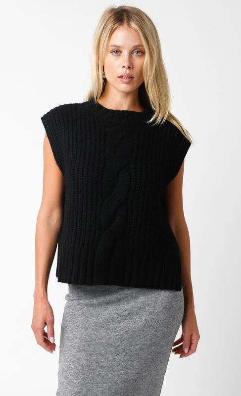 Long - Line Women's Satin Vests in a Feminine Design for LayeringMolly Sweater Vest-Black Long - Line Women's Satin Vests in a Feminine Design for LayeringMolly Sweater Vest-Black