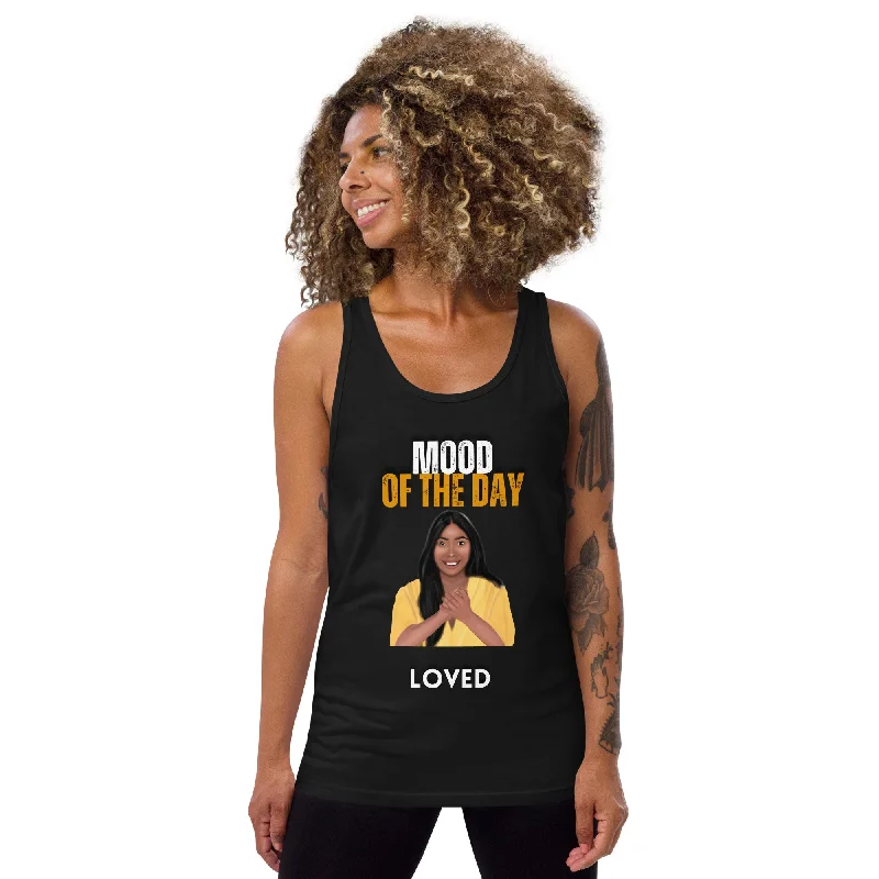 High - Neck Women's Silk Blend Tank Tops for a Luxurious FeelMood of the Day Tank Top - Loved (Woman of Color) High - Neck Women's Silk Blend Tank Tops for a Luxurious FeelMood of the Day Tank Top - Loved (Woman of Color)