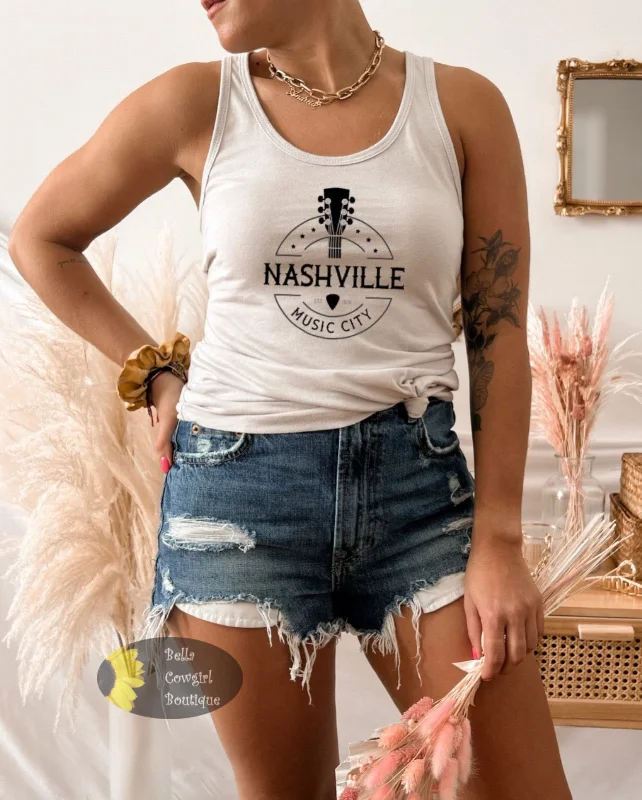 Square Neck Women's Organic Cotton Tank Tops in Earth TonesNashville Music City Country Music Women's Tank Top Square Neck Women's Organic Cotton Tank Tops in Earth TonesNashville Music City Country Music Women's Tank Top
