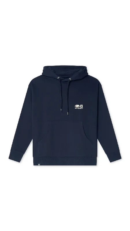 Women's hoodie with a kangaroo pocket and a pom - pom drawstring for added charmHOODIE SEAL AZUL MARINO Women's hoodie with a kangaroo pocket and a pom - pom drawstring for added charmHOODIE SEAL AZUL MARINO