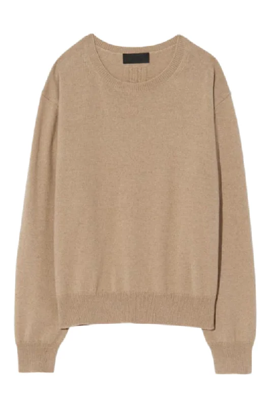 Plus Size Women's Off - Shoulder Ruffled Hem Sweater in Pink for a Feminine and Flirty LookNili Lotan Amari Sweater in Beige Melange Plus Size Women's Off - Shoulder Ruffled Hem Sweater in Pink for a Feminine and Flirty LookNili Lotan Amari Sweater in Beige Melange