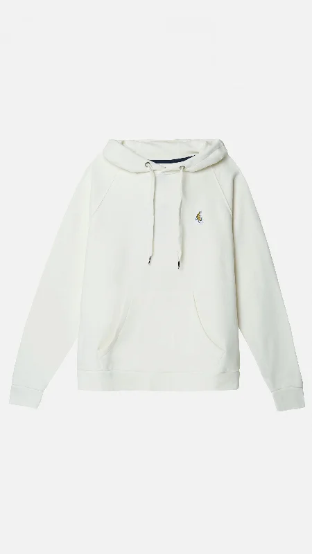 Women's quarter - zip sweatshirt made of organic cotton for eco - conscious fashionHOODIE BANANA BLANCO ROTO