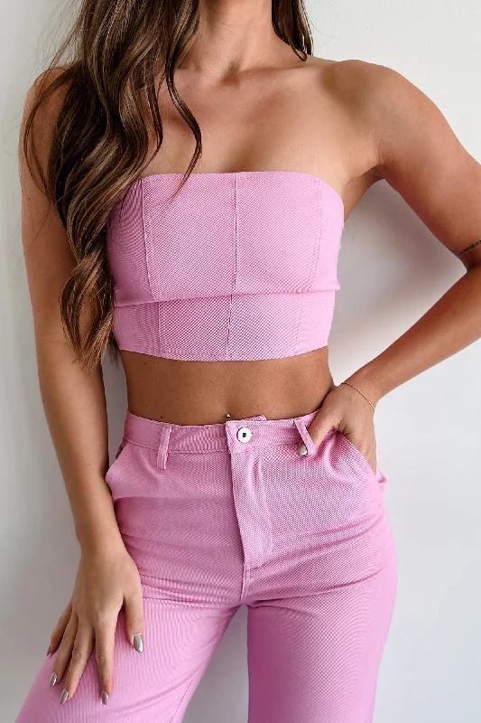 Puff - Sleeve Women's Crop Top in Pastel Green for a Retro and Fashion - Forward OutfitOksana Strapless Crop Top (Orchid) Puff - Sleeve Women's Crop Top in Pastel Green for a Retro and Fashion - Forward OutfitOksana Strapless Crop Top (Orchid)
