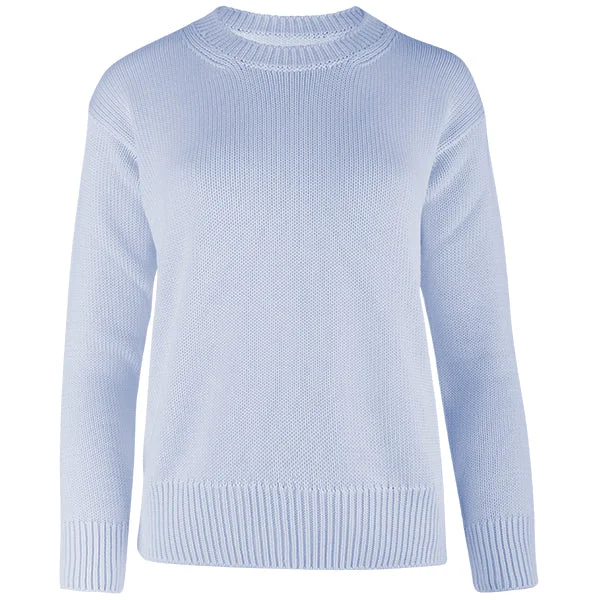 Women's Oversized Chunky Knit Pullovers in Neutral TonesOversized Round Neck Pullover in Light Blue Women's Oversized Chunky Knit Pullovers in Neutral TonesOversized Round Neck Pullover in Light Blue