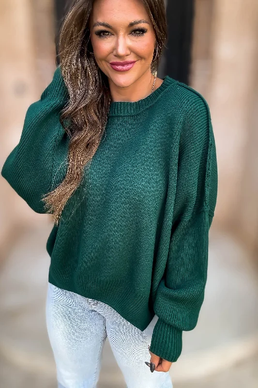 Cable - Knit Women's Pullovers in Earthy Tones for a Rustic LookGreen Round Neck Oversized Pullover Sweater Cable - Knit Women's Pullovers in Earthy Tones for a Rustic LookGreen Round Neck Oversized Pullover Sweater