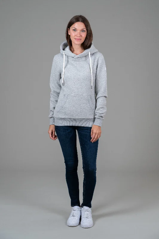 Women's quarter - zip sweatshirt made of organic cotton for eco - conscious fashionPixa Light Heather Grey Hexagon Hoodie