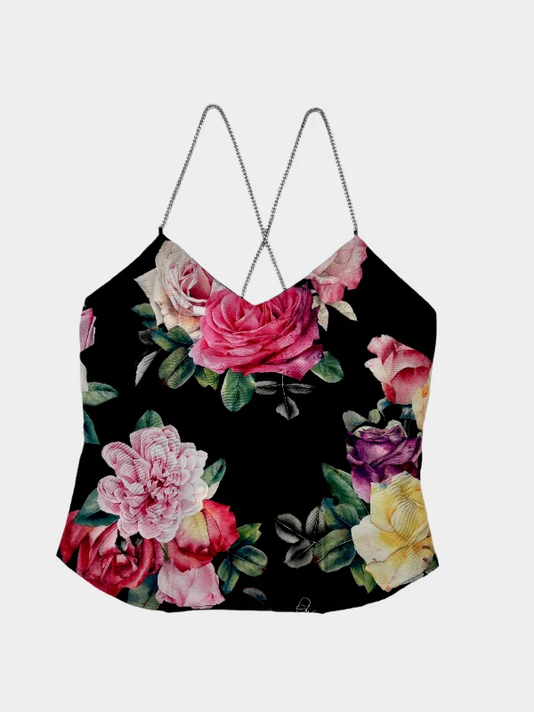 Plus Size Women's Side - Slit Tank Tops in Metallic ShadesRoses Top