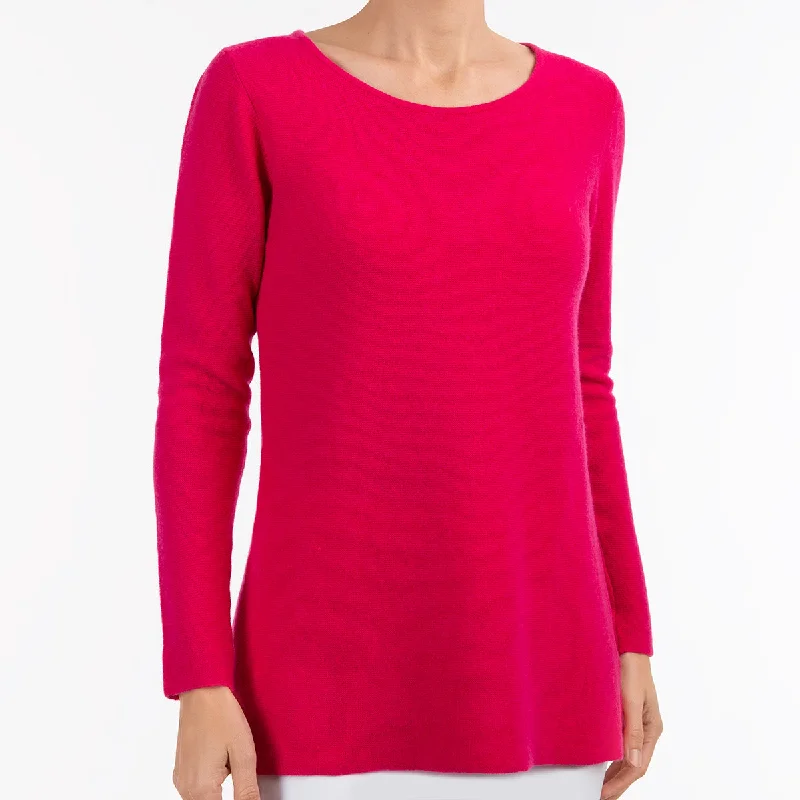 V - Neck Women's Cotton Pullovers for a Casual LookRound Neck Pullover in Fuxia