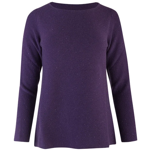 Striped Women's Pullovers in a Breton Style for Nautical VibesSequin Round Neck Pullover in Grape Striped Women's Pullovers in a Breton Style for Nautical VibesSequin Round Neck Pullover in Grape
