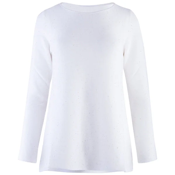 Cropped Women's Pullovers in a Sporty Style for Trendy OutfitsSequin Round Neck Pullover in Ivory Cropped Women's Pullovers in a Sporty Style for Trendy OutfitsSequin Round Neck Pullover in Ivory