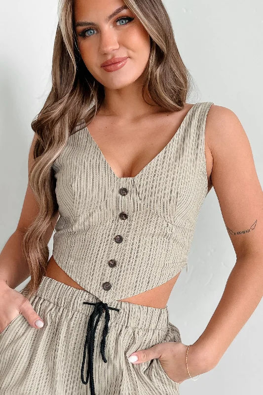 High - Neck Women's Crop Top in Burgundy with Lace Trim for an Elegant and Sophisticated VibeSharp Minded Beauty Striped Crop Top (Natural) High - Neck Women's Crop Top in Burgundy with Lace Trim for an Elegant and Sophisticated VibeSharp Minded Beauty Striped Crop Top (Natural)