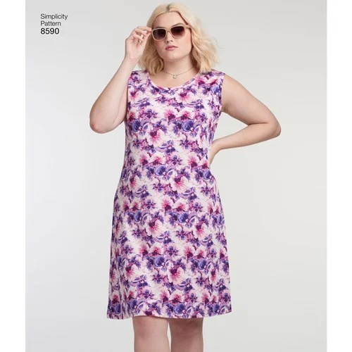 Mock Neck Women's Angora Blend Sweater Dresses in Solid ColorsSimplicity Dresses S8590 Mock Neck Women's Angora Blend Sweater Dresses in Solid ColorsSimplicity Dresses S8590