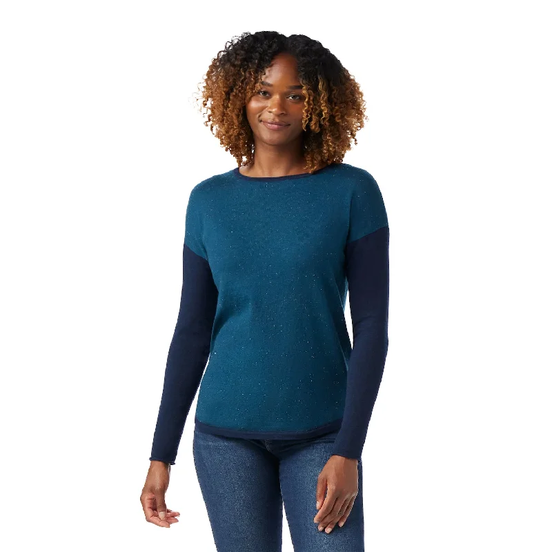 Plus Size Women's Striped Cotton - Blend Sweater in Navy and White for a Nautical ThemeSmartwool Shadow Pine Colourblock Sweater Plus Size Women's Striped Cotton - Blend Sweater in Navy and White for a Nautical ThemeSmartwool Shadow Pine Colourblock Sweater