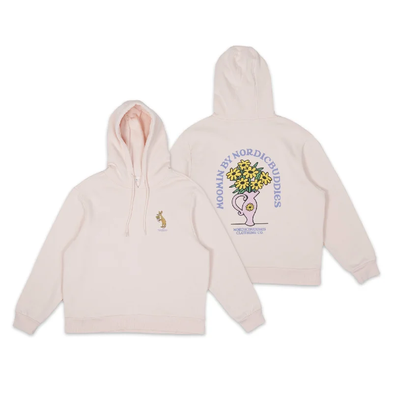 Women's long - sleeve cropped sweatshirt with ribbed cuffs for a snug fitSniff Flower Bouquet Hoodie Ladies - Light Pink Women's long - sleeve cropped sweatshirt with ribbed cuffs for a snug fitSniff Flower Bouquet Hoodie Ladies - Light Pink